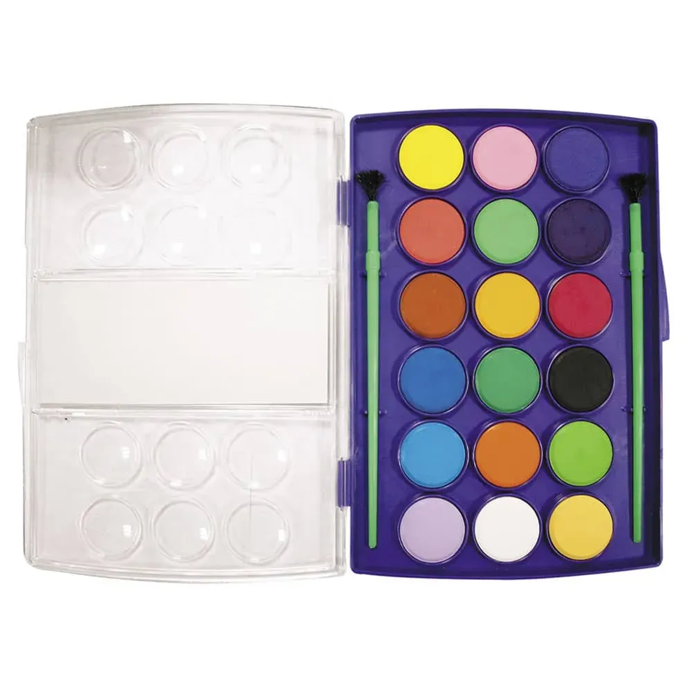 Acuarelas Escolares Smarty Arts Plus - 18 Pastillas con Pincel (40617).webp