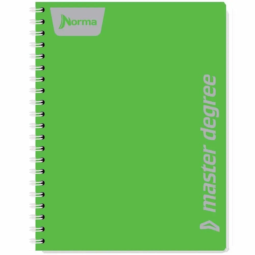 Cuaderno Profesional Norma Master Degree color Menta con pasta de plástico rígido y doble arillo metálico (6).webp