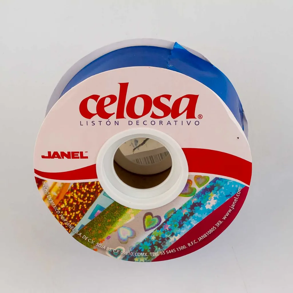 Rollo de listón para moños marca Janel línea Celosa color Azul Rey liso brillante tamaño número 9 con 50 metros (3).webp