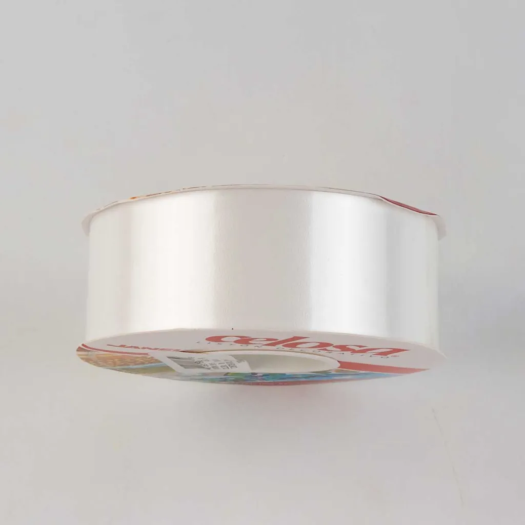 Rollo de listón decorativo para regalos marca Janel línea Celosa color Blanco liso brillante tamaño número 9 con 50 metros (3).webp