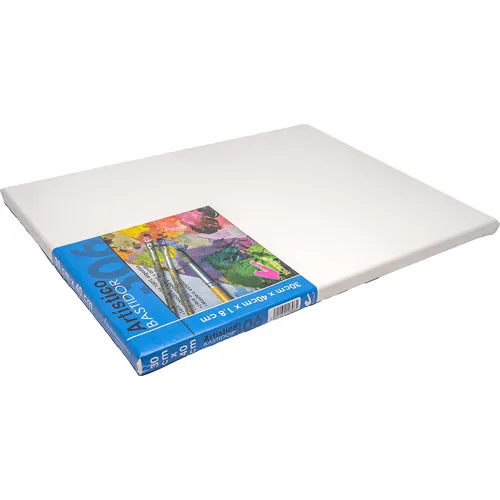 Bastidor artístico tamaño 30x40 cm marca Rodin con lienzo 100% algodón montado en marco de madera estufada con cuñas de tensión (2).webp