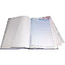 Hojas interiores de Bitácora de Obra Estrella con formato impreso y folios con bordes de colores para registro de construcción.webp