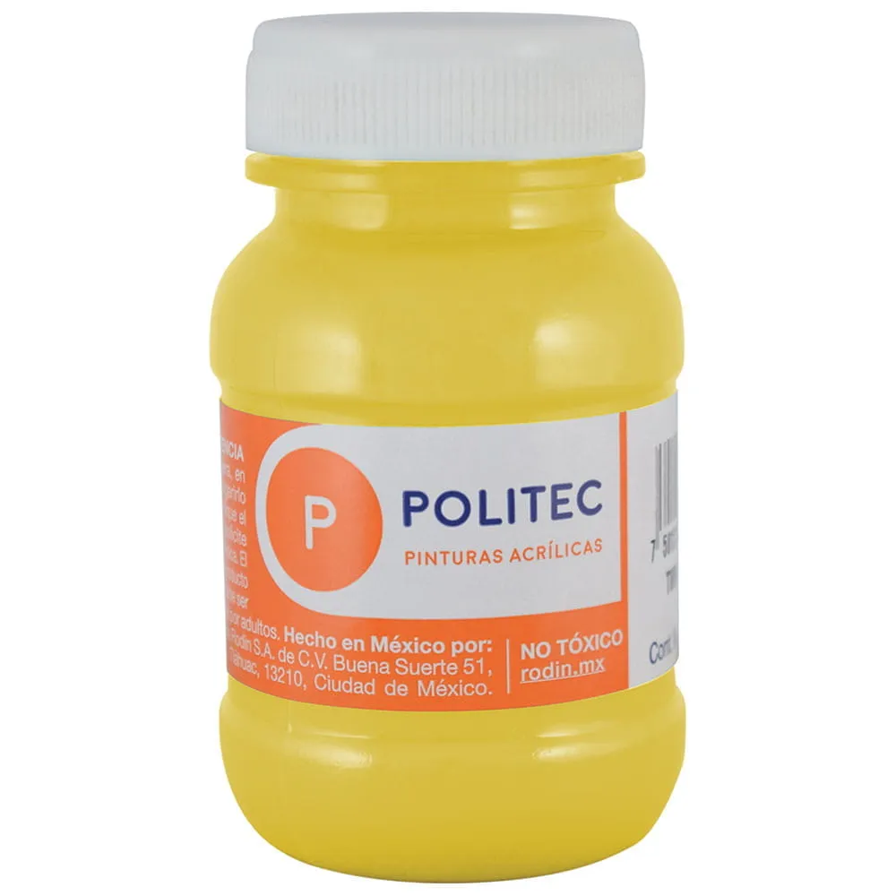 Pintura Acrílica Politec Amarillo Medio 100 ml
