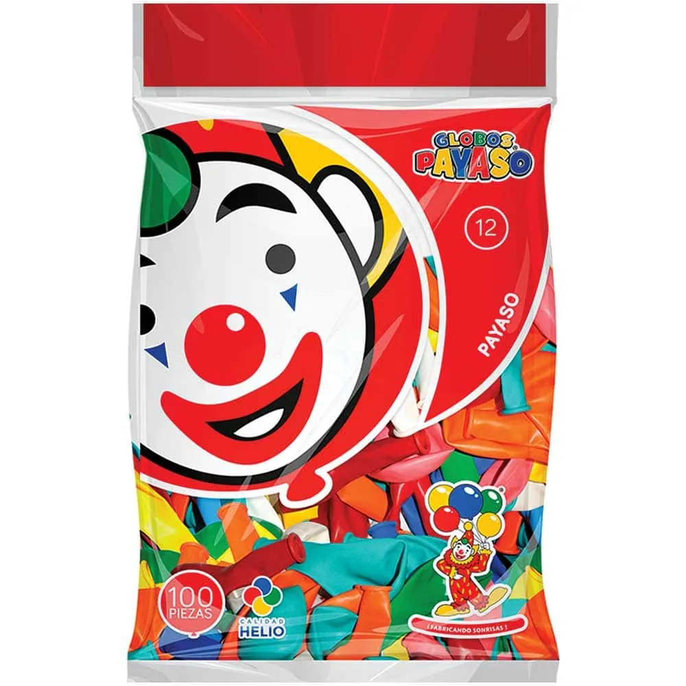 [VKS-00060152] Globos Payaso Número 12 Bolsa con 100 piezas