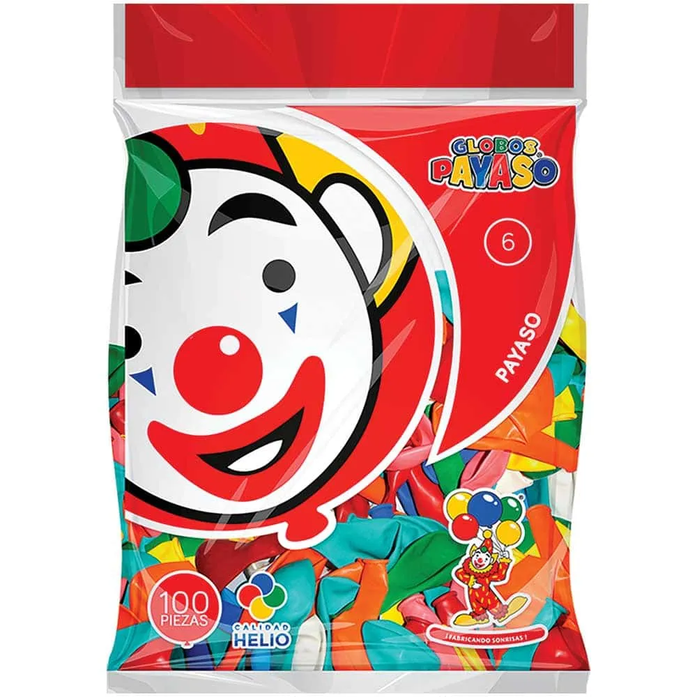 [VKS-00060031] Globos Payaso Número 6 Bolsa con 100 piezas