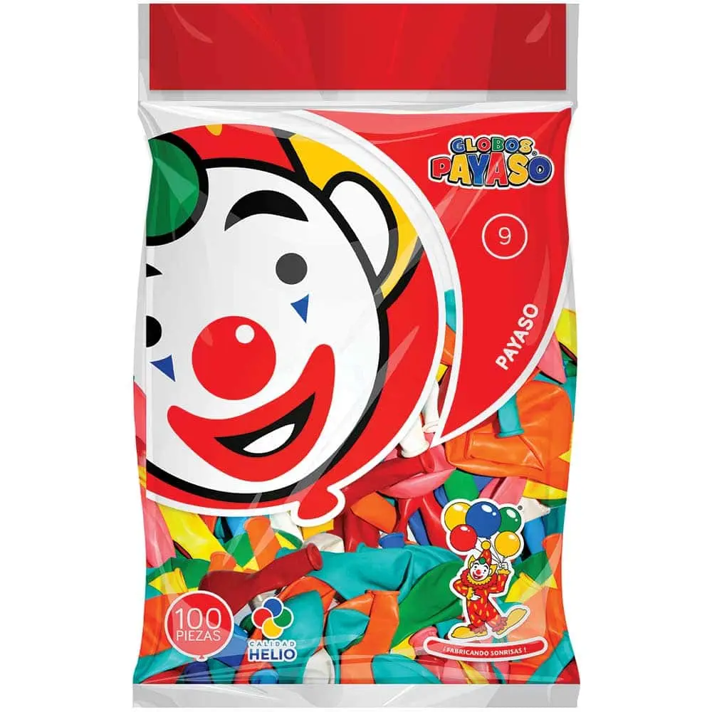 [VKS-00060033] Globos Payaso Número 9 Bolsa con 100 piezas
