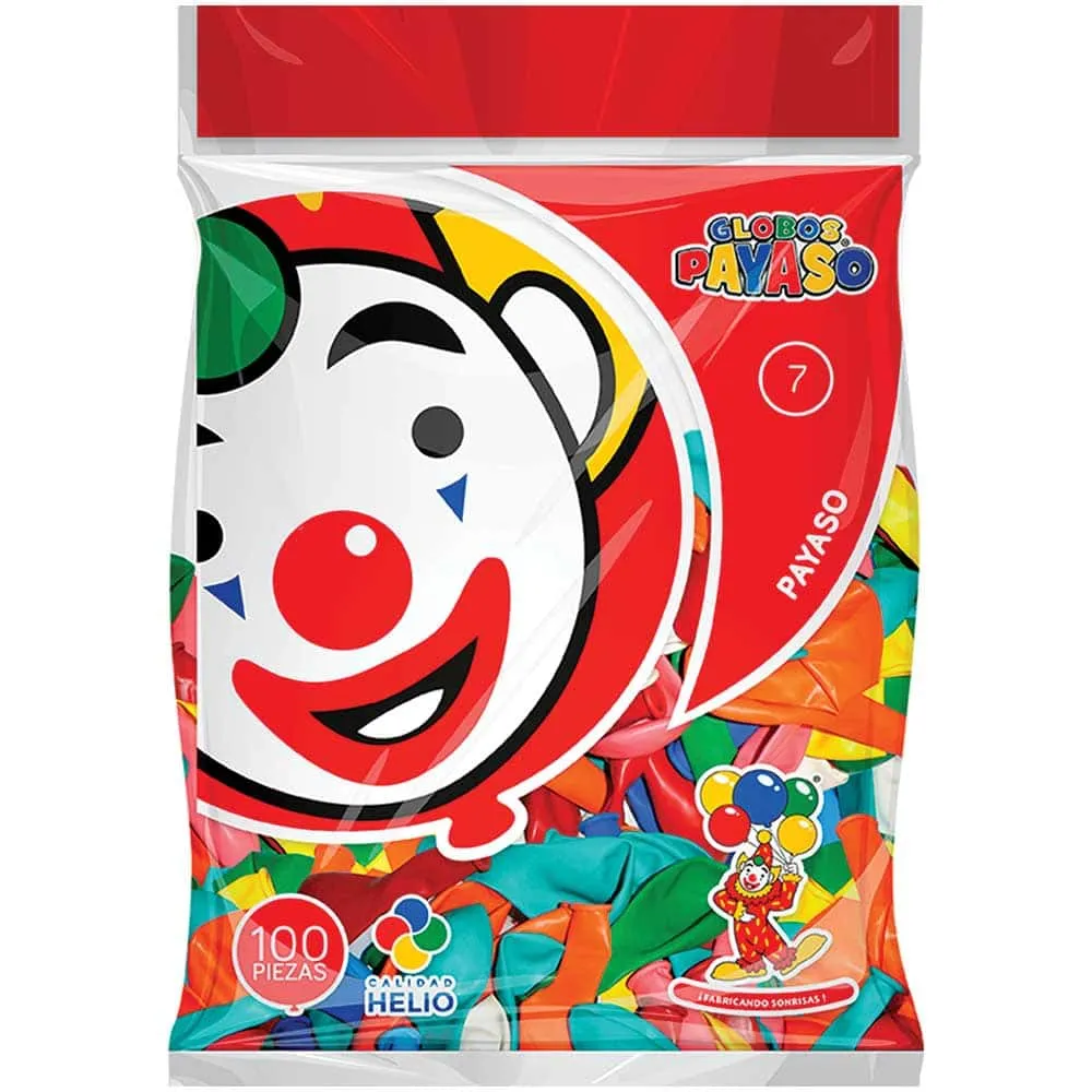 [VKS-00060032] Globos Payaso Número 7 Bolsa con 100 piezas