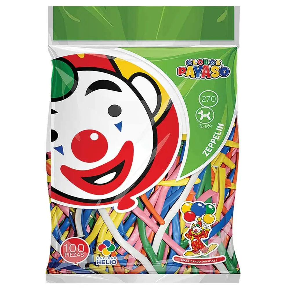 [VKS-00060076] Globos Payaso Zappelin Bolsa 100 piezas