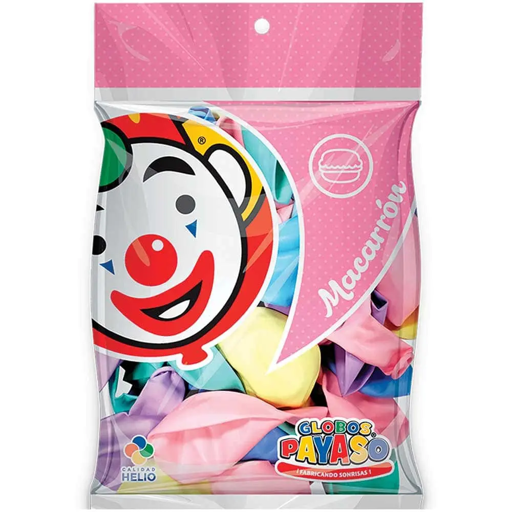 [VKS-00060294] Globos Payaso Macarrón Número 9 Bolsa con 50 piezas