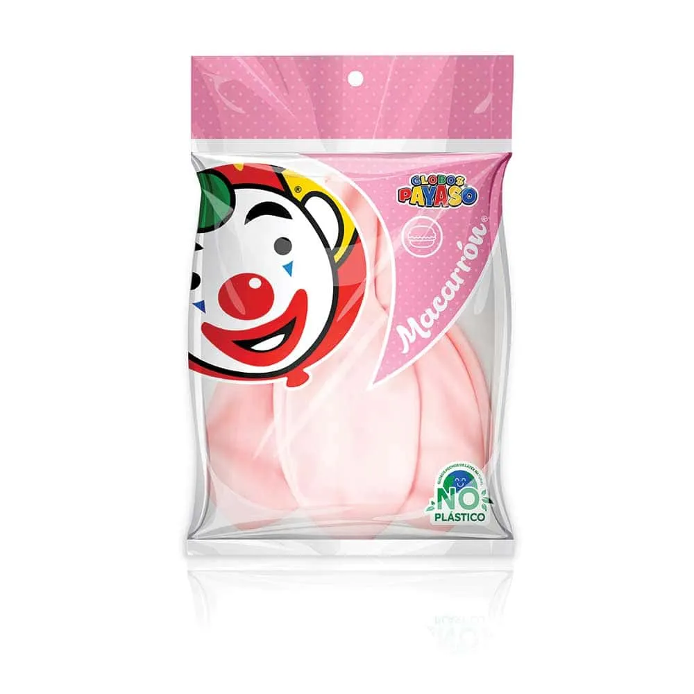 [VKS-00060320] Globos Payaso Macarrón Fresa Número 24 Bolsa con 3 piezas