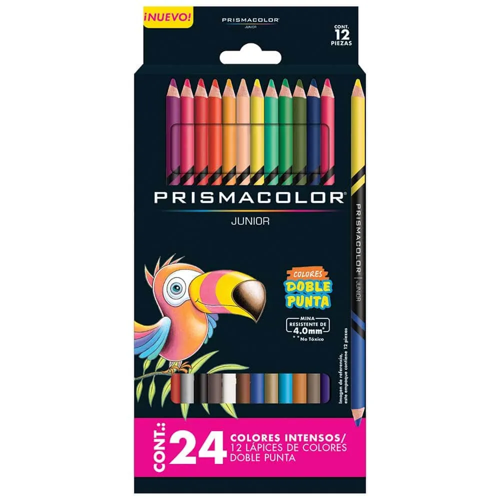 [VKS-09020207] Lápices de Colores Doble Punta Prismacolor Junior con 12 Piezas