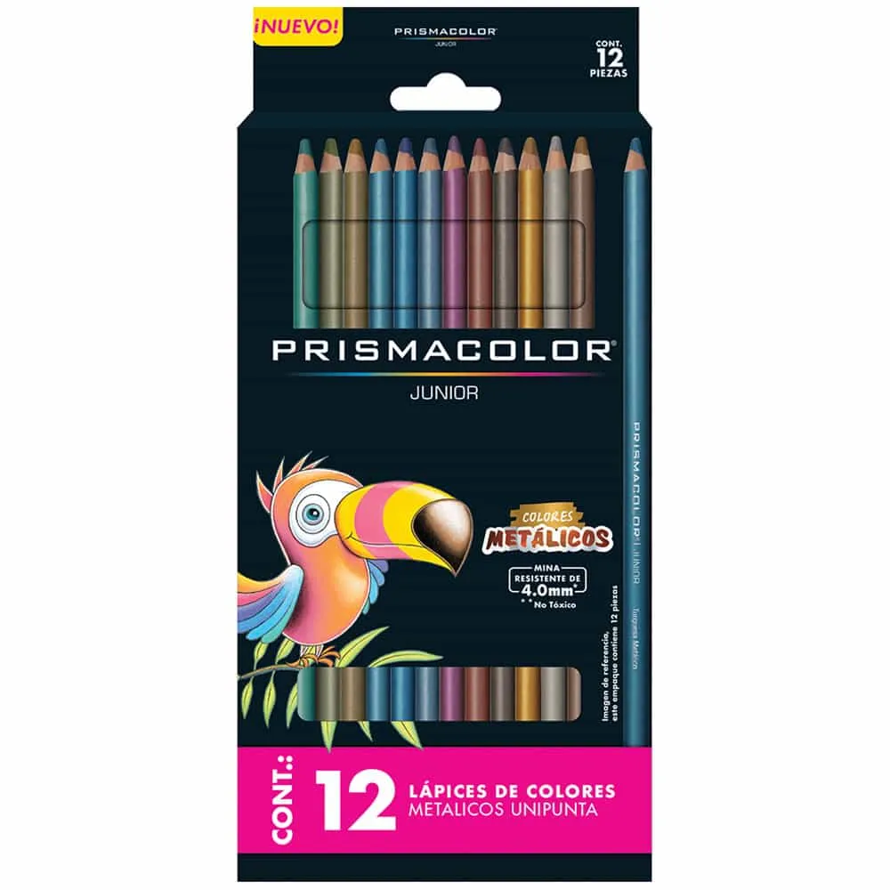 [VKS-09020241] Lápices de Colores Metálicos Prismacolor Junior con 12 Piezas
