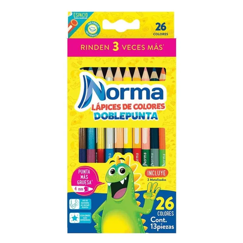 [VKS-07980167] Lápices de Colores Doble Punta Norma con 13 Piezas