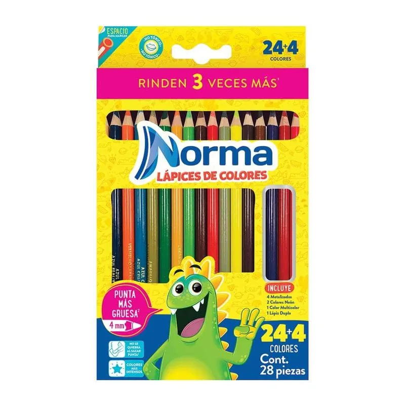 [VKS-07980165] Lápices de Colores Norma con 24 + 4 Piezas