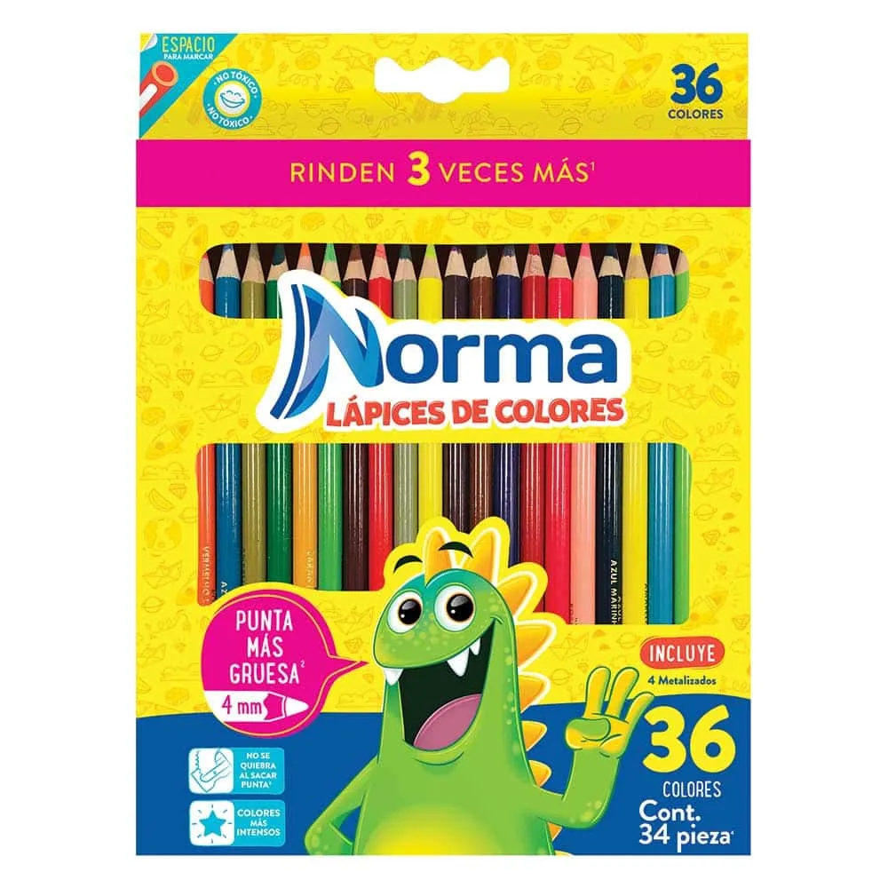 [VKS-07980166] Lápices de Colores Norma con 36 Piezas