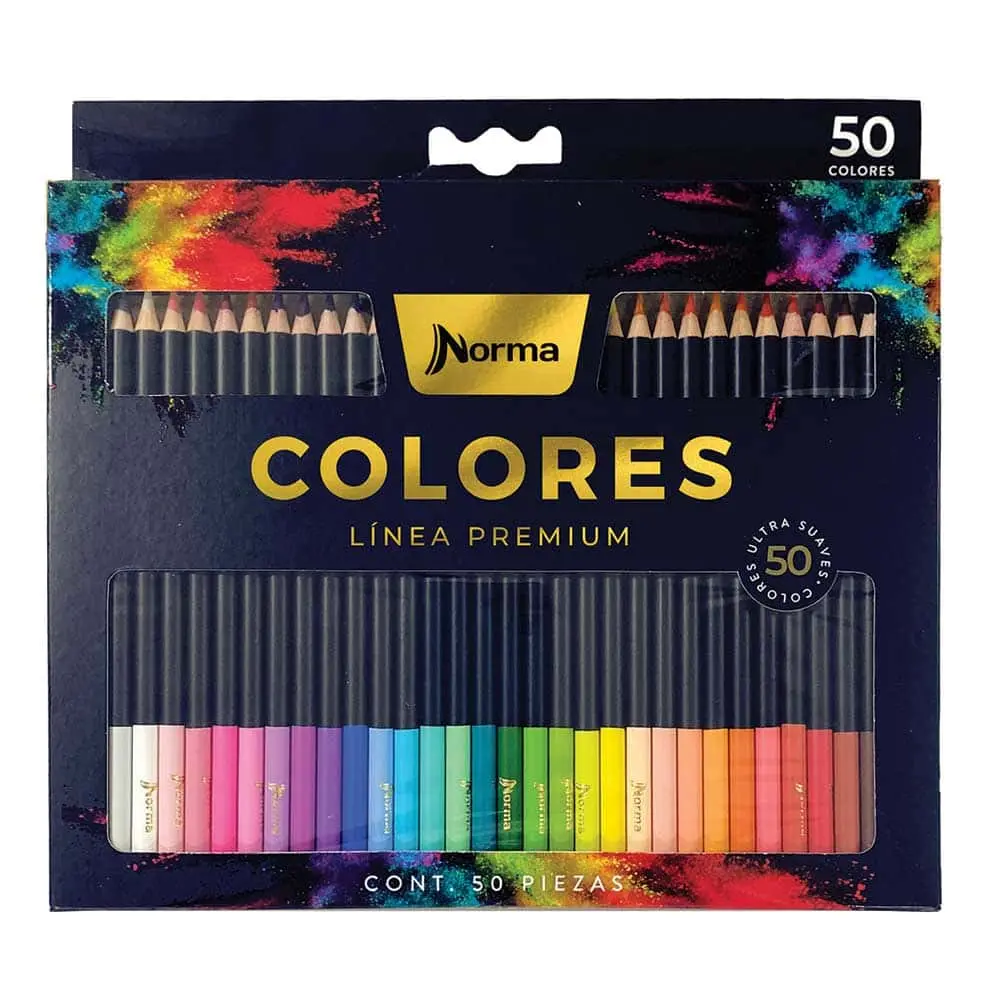 [VKS-07980276] Lápices de Colores Norma Premium con 50 Piezas