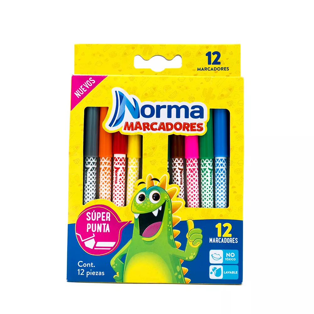 [VKS-07980174] Marcadores Lavables Norma con 12 Piezas