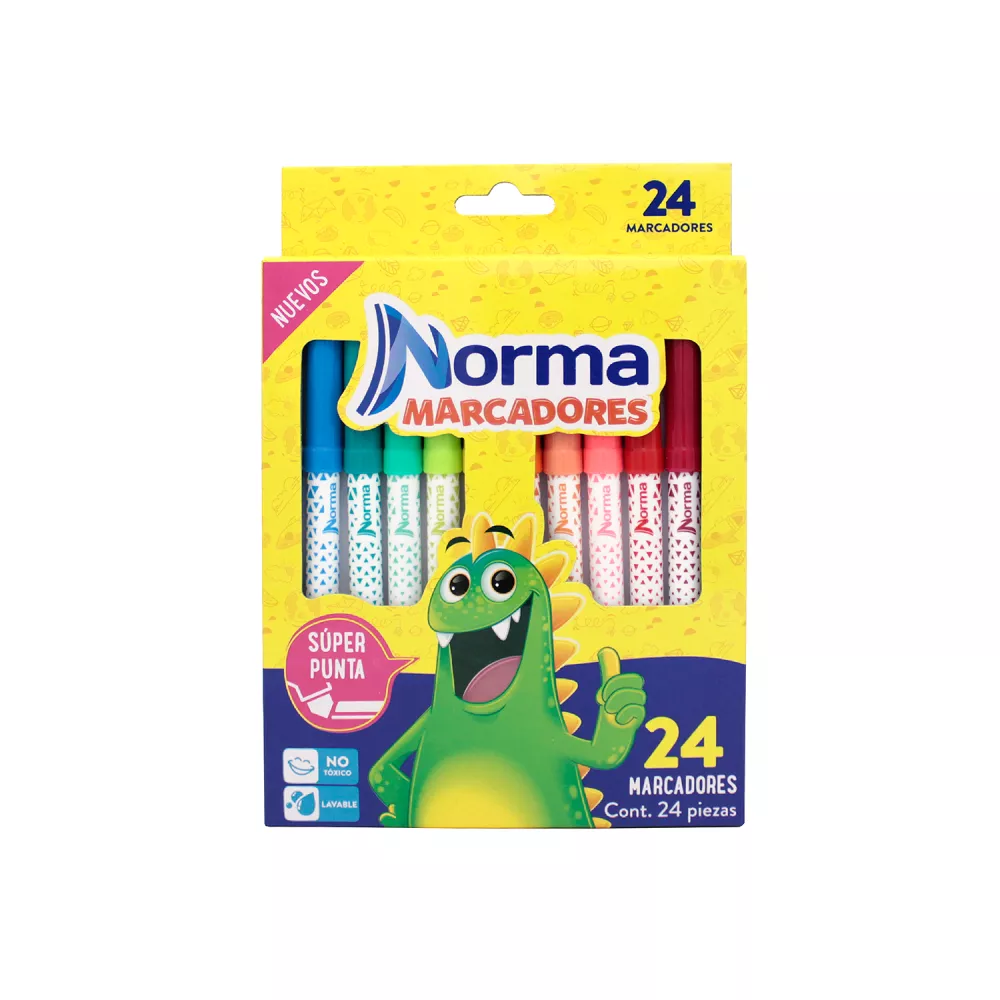 [VKS-07980175] Marcadores Lavables Norma con 24 Piezas