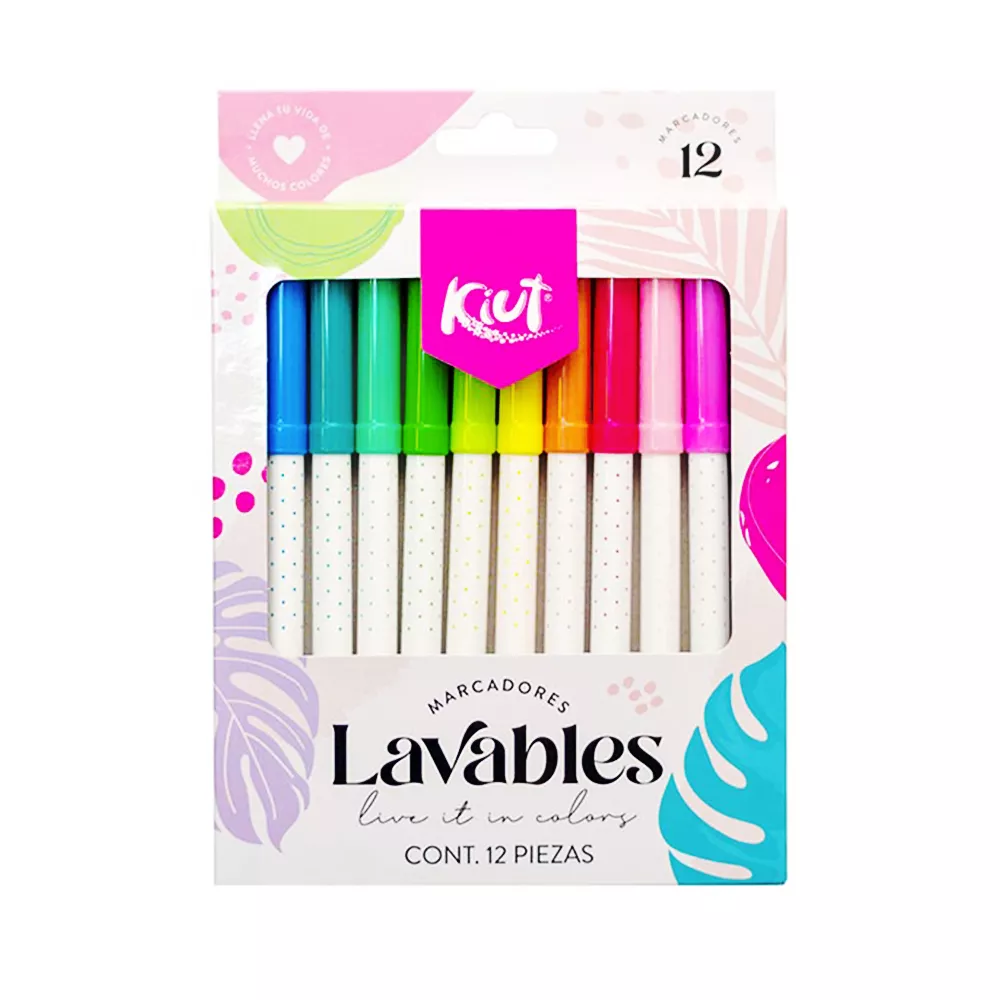 [VKS-07980218] Marcadores Lavables Kiut con 12 Piezas