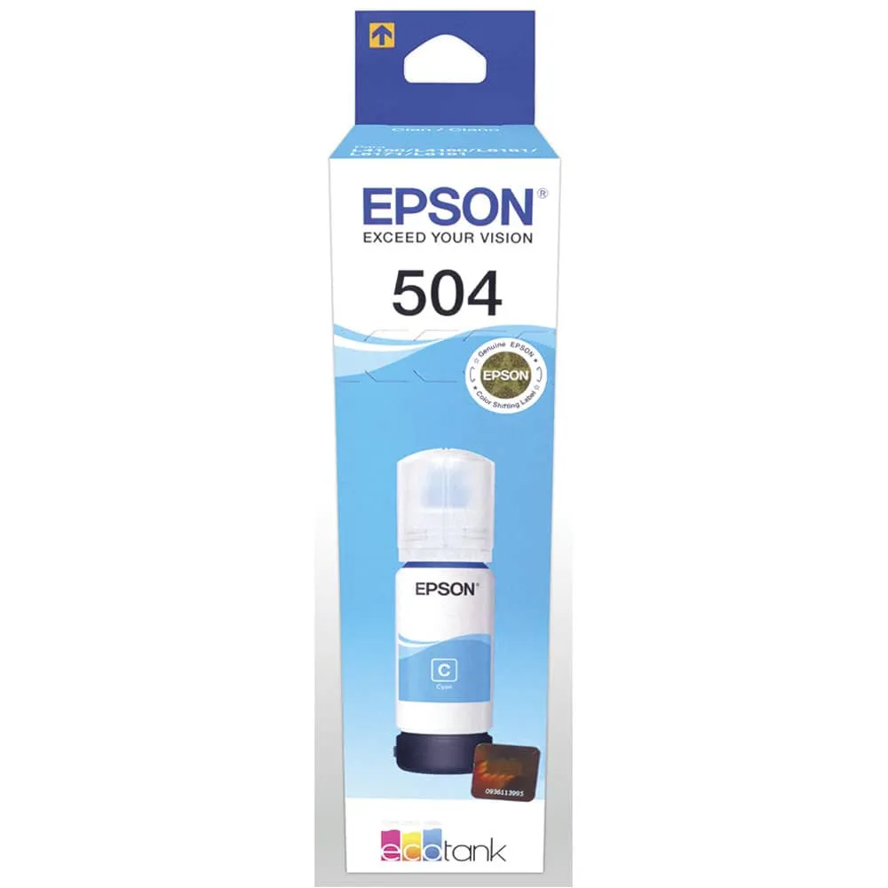 [VKS-05390105] Botella de Tinta Epson T504 Cian