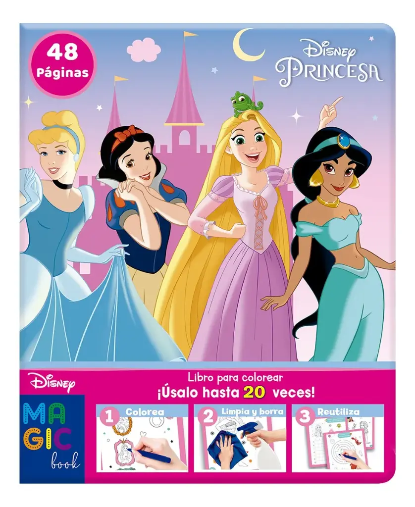 [VKS-258020354] Libro Para Colorear Mágico de Princesas Disney con 48 Páginas