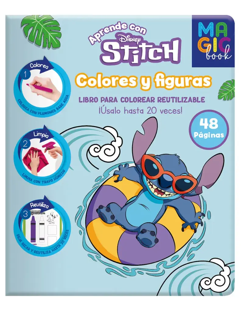 [VKS-252040034] Libro Para Colorear Mágico de Stich con 48 Páginas