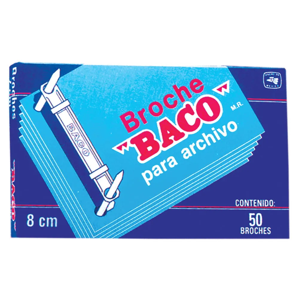 [VKS-00140405] Broche Baco para Archivo de 8 cm con 50 Piezas