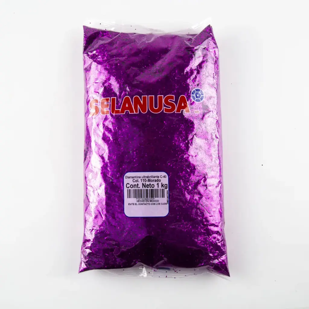 [VKS-IMP0006029] Diamantina Ultrabrillante PVC 1 kg C-40 Hex 110-Morado