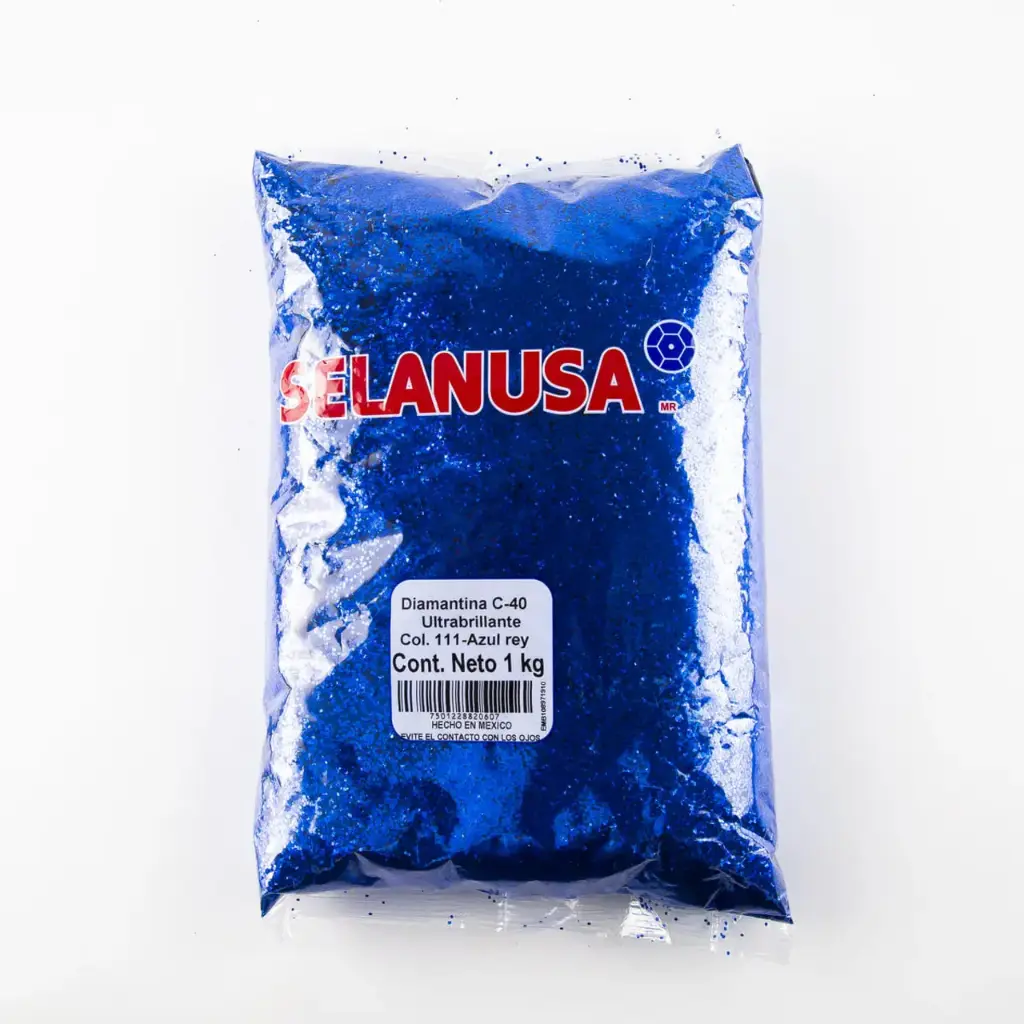 [VKS-IMP0006030] Diamantina Ultrabrillante PVC 1 kg C-40 Hex 111-Azul Rey