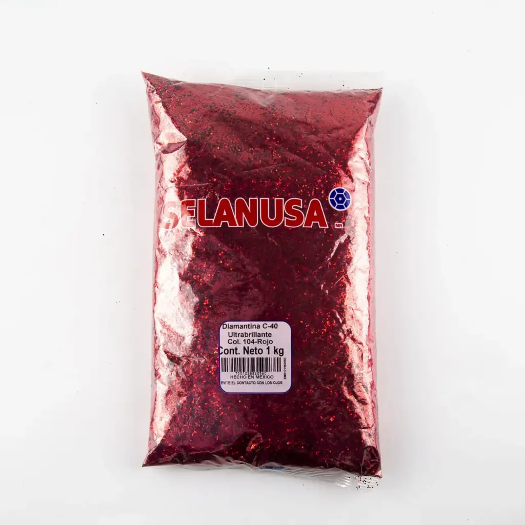 [VKS-IMP0006024] Diamantina Ultrabrillante PVC 1 kg C-40 Hex 104-Rojo