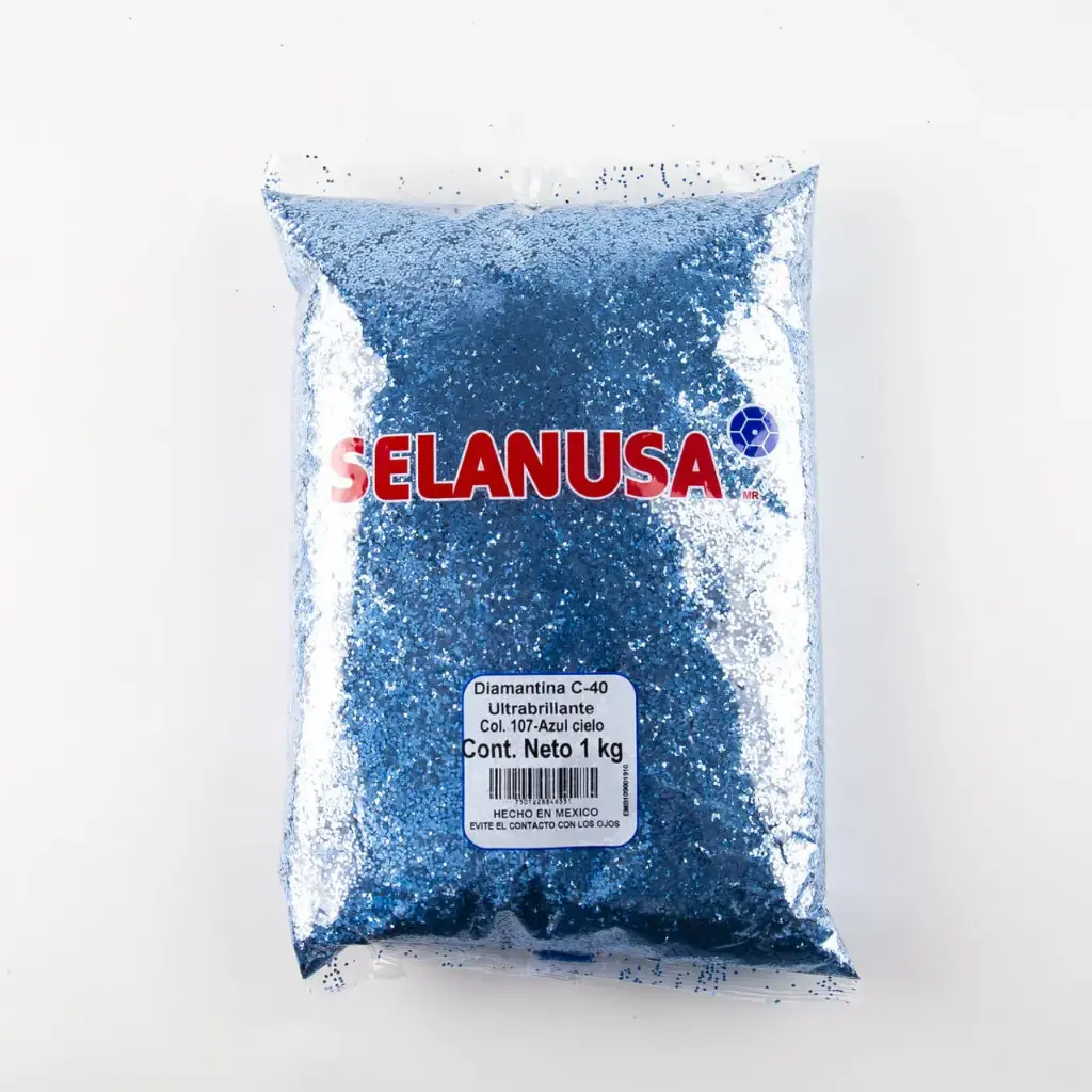 [VKS-IMP0006026] Diamantina Ultrabrillante PVC 1 kg C-40 Hex 107-Azul Cielo