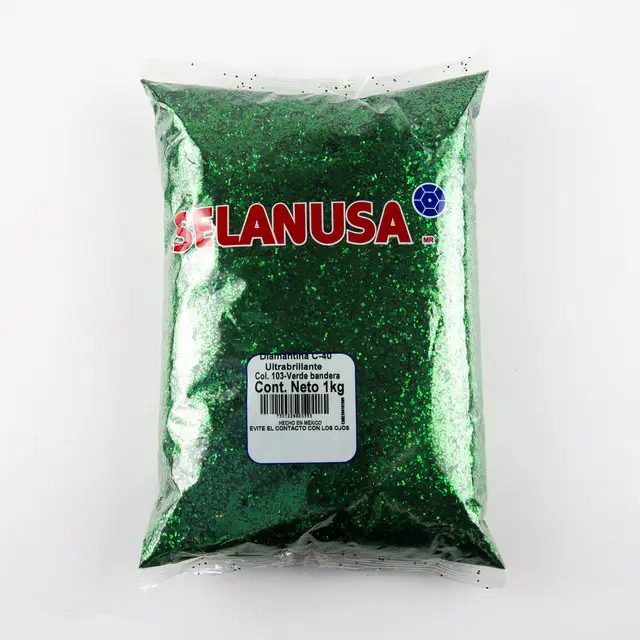 [VKS-IMP0006023] Diamantina Ultrabrillante PVC 1 kg C-40 Hex 103-Verde Bandera