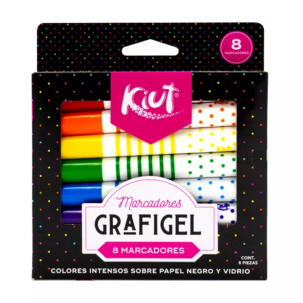 [VKS-265010100] Marcador Escolar Norma Kiut Grafigel con 8 Colores 