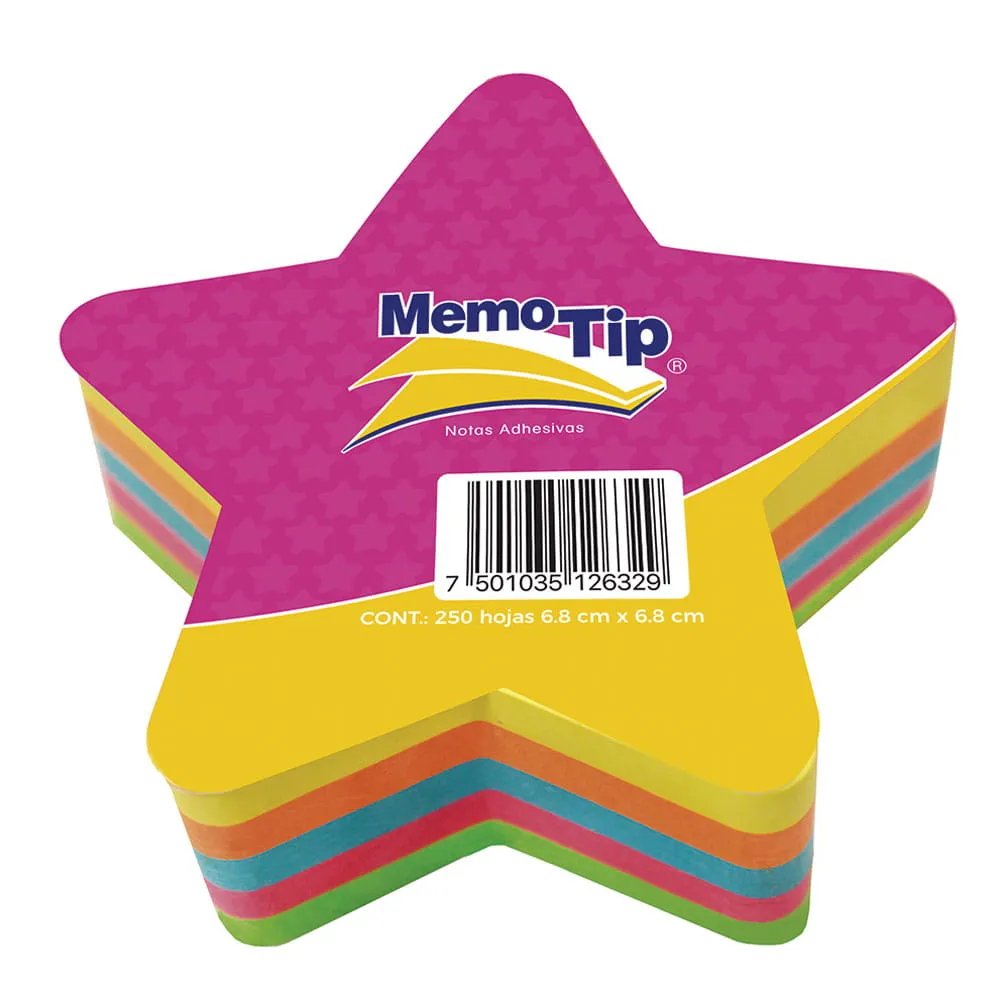 [VKS-00160425] Block de Notas Adhesivas Estrellas 250 Hojas Memo Tip 