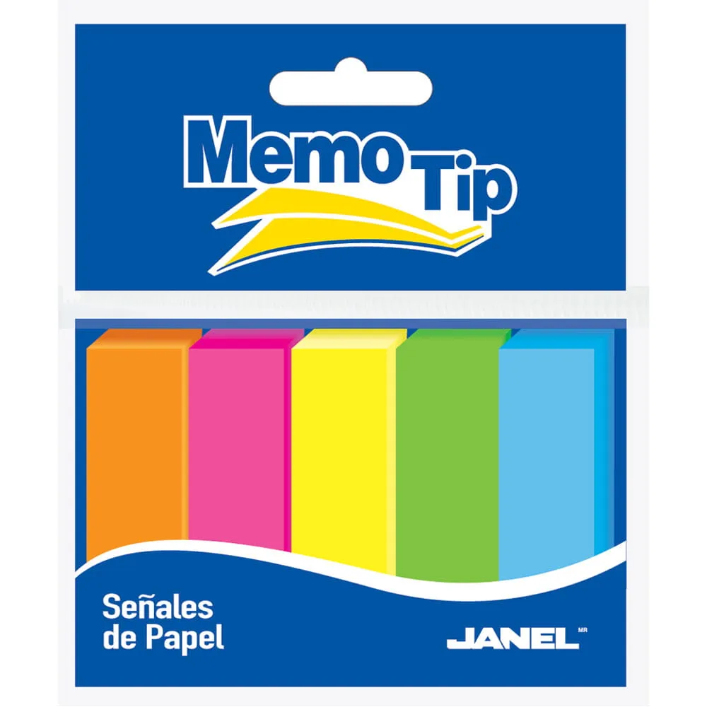 [VKS-00160407] Banderitas Adhesivas Papel 5 Colores Bolsa con 250 Piezas Memo Tip