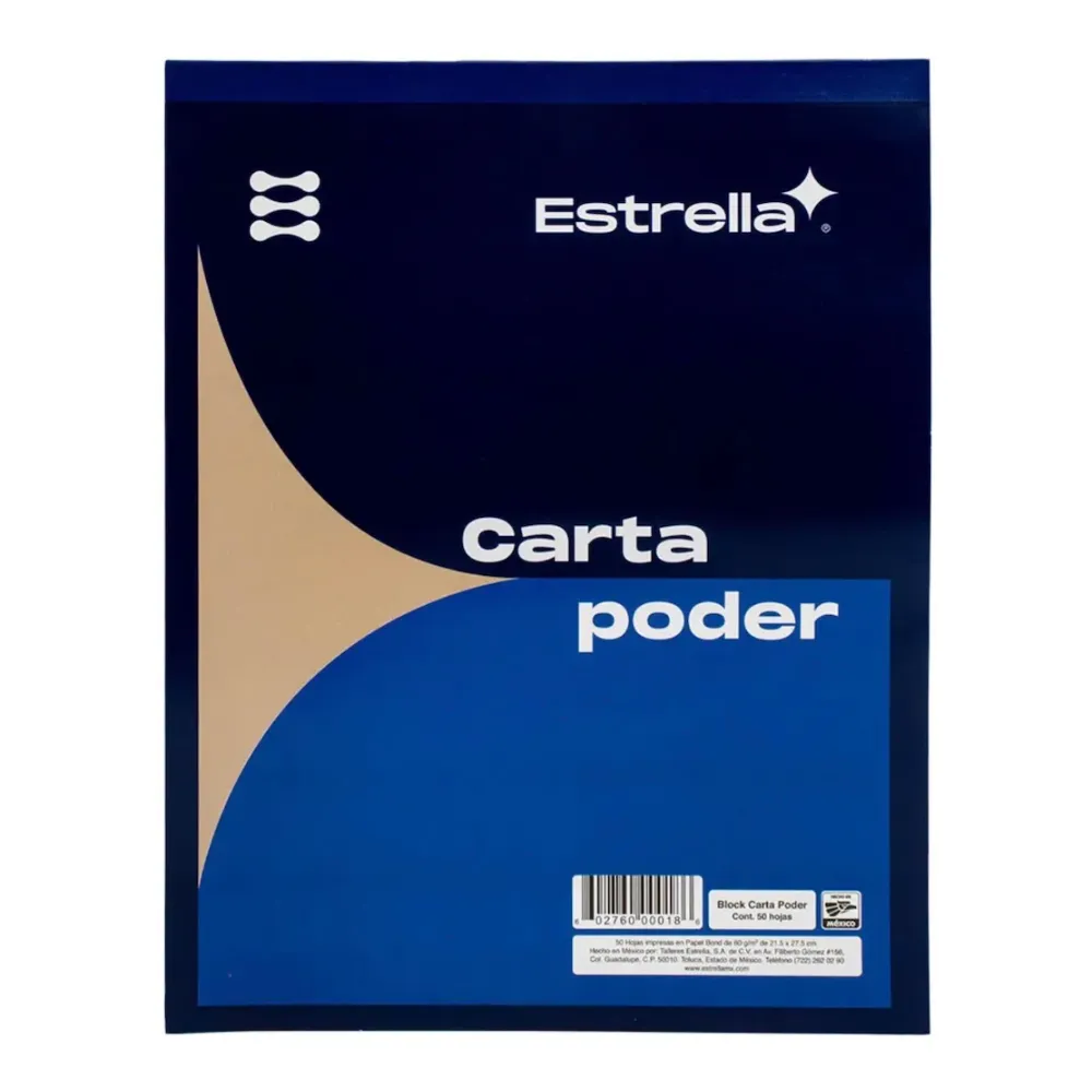 [VKS-2170902] Block Carta Poder Estrella con 50 Hojas