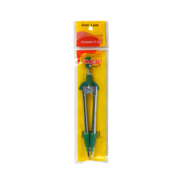 [VKS-00140073] Compás Escolar Baco C-106 - Metálico Galvanizado y Plegable (13 cm)
