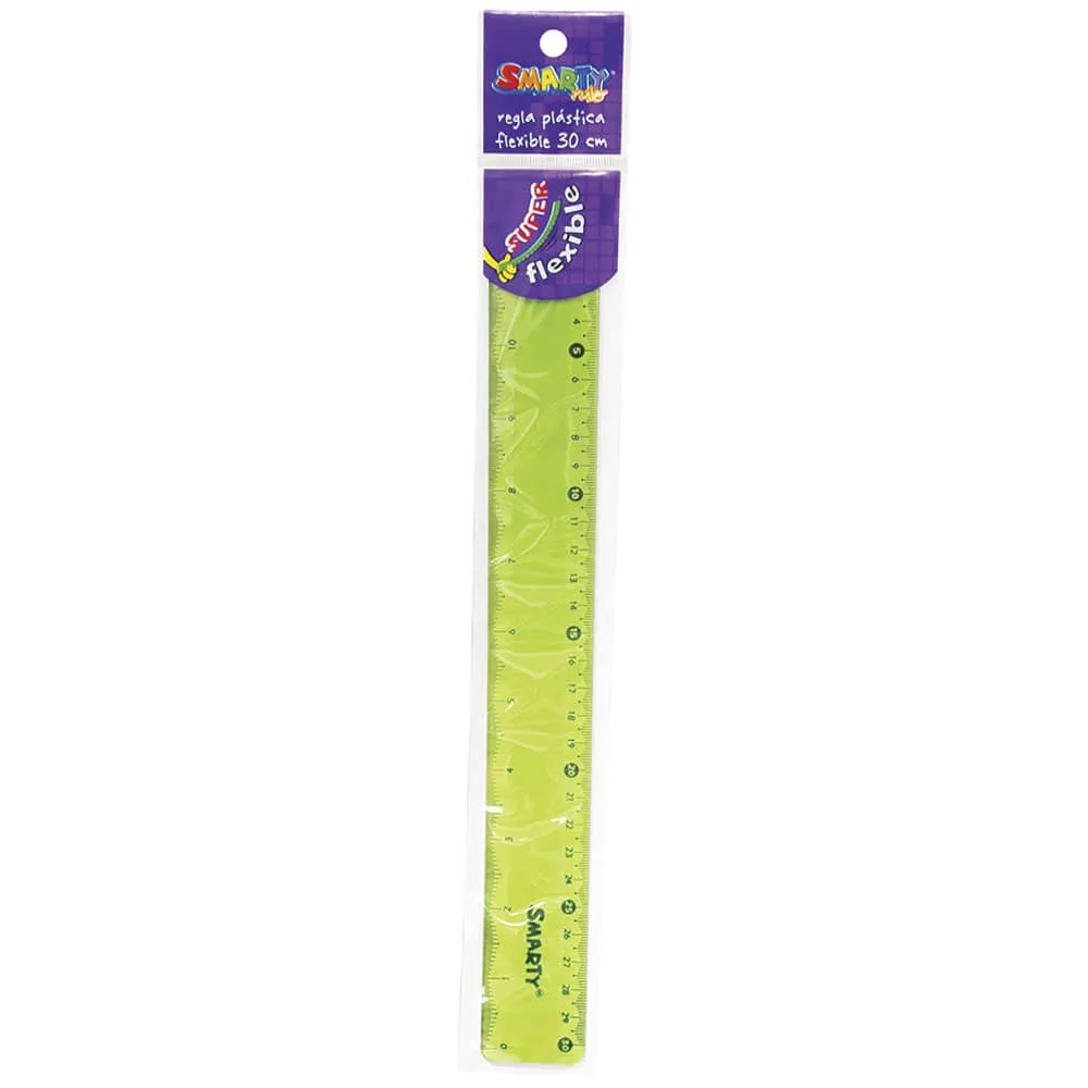 Regla Flexible Smarty 30 cm - Irrompible y de Colores (Escolar)
