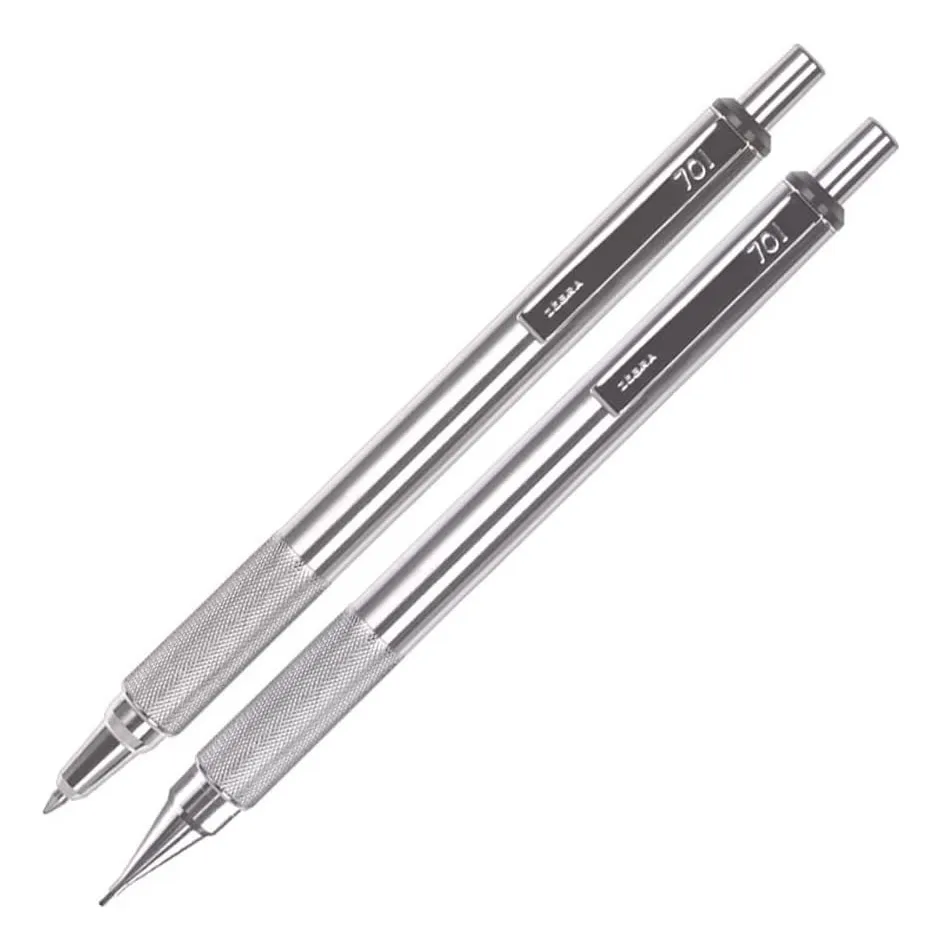 [VKS-02220287] Set Zebra MF-701 Acero Inoxidable - Bolígrafo F-701 + Portaminas M-701 de 0.7mm (1 pieza disponible)