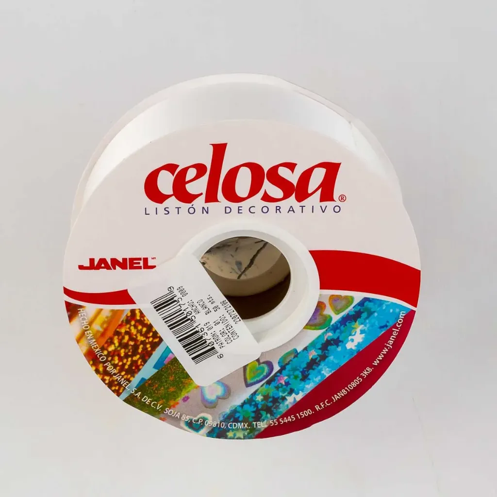 [VKS-61501759] Rollo de Listón Celosa Janel Liso - Blanco No. 9 (50 Metros)