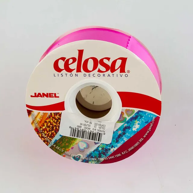 [VKS-61501940] Rollo de Listón Celosa Janel Liso - Solferino / Fiusha No. 9 (50 Metros)