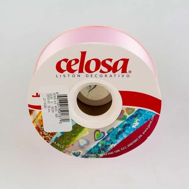 [VKS-61501872] Rollo de Listón Celosa Janel Liso - Salmón No. 9 con 50 Metros (1 Pieza Disponible)