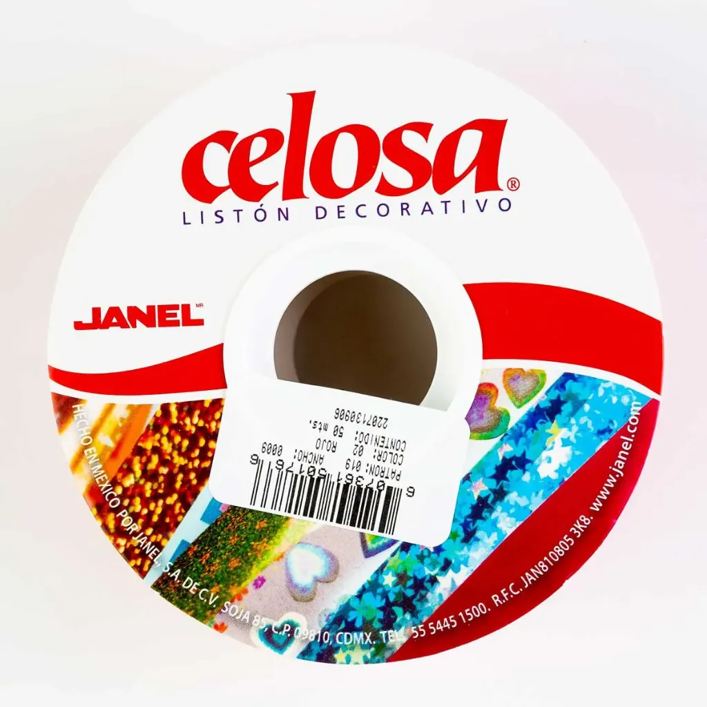 [VKS-61501766] Rollo de Listón Celosa Janel Liso - Rojo No. 9 con 50 Metros (1 Pieza Disponible)