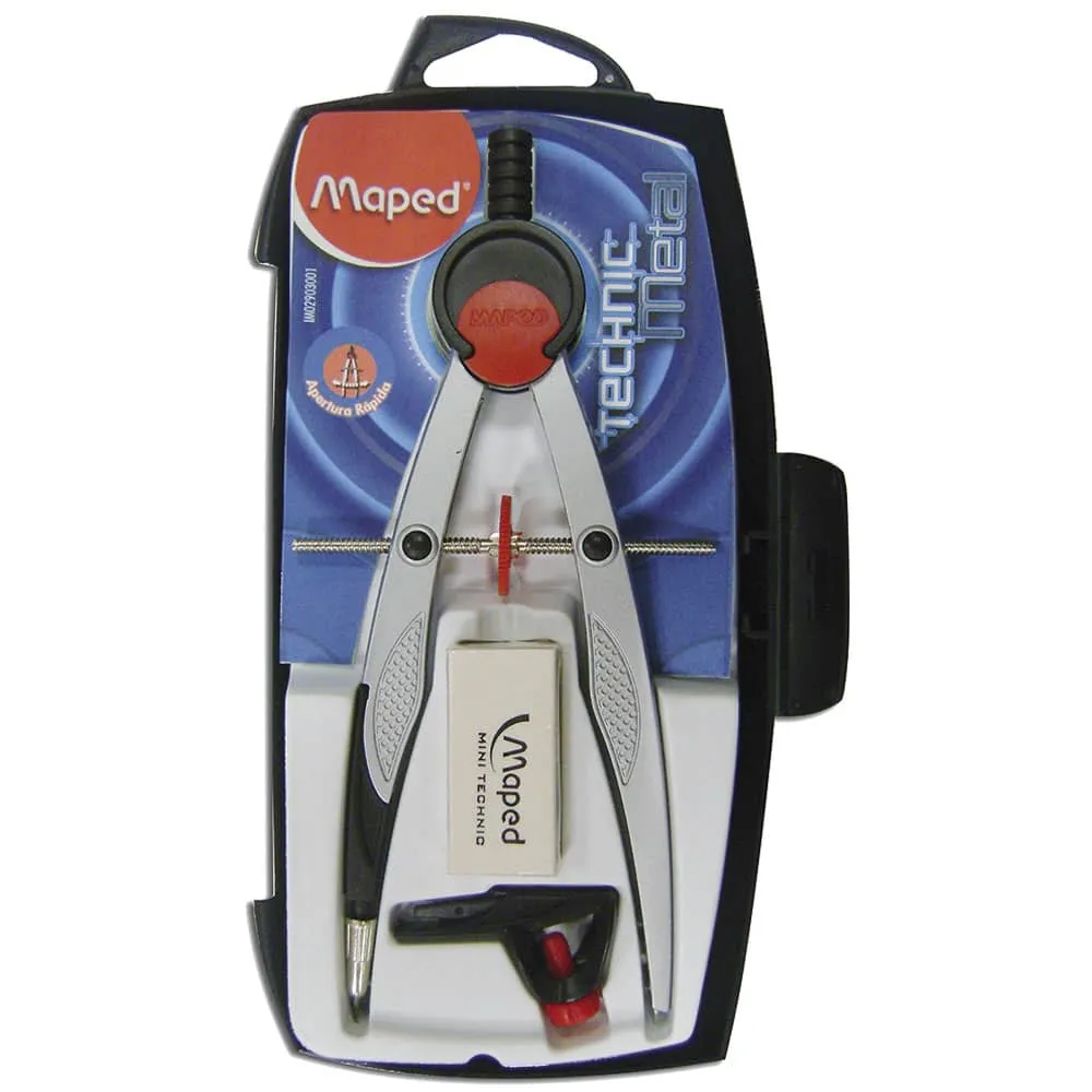 [VKS-01280072] Compás Micrométrico Maped Technic Metal - Con Estuche y Adaptador
