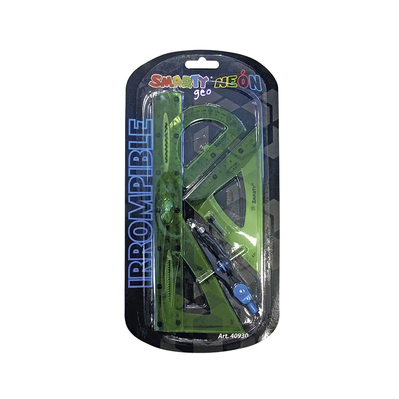 [VKS-07390017] Juego de Geometría Irrompible Smarty Neón - Flexible (30 cm)