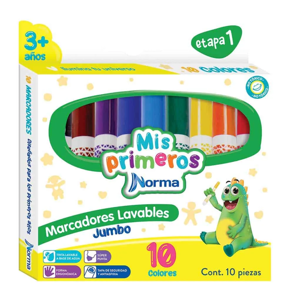 [VKS-07980176] Marcador para Colorear Gigante Caja con 10 Piezas Norma