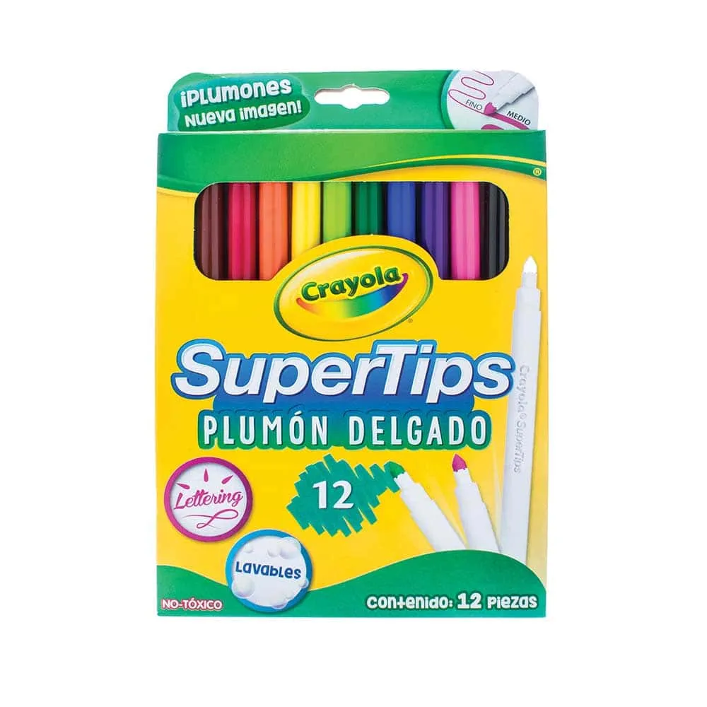 [VKS-06050025] Marcador Para Colorear Delgado Lavable Estuche con 12 Piezas Crayola