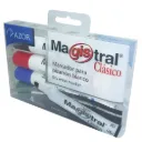 Marcadores para Pizarrón Magistral Clásico (4 Piezas) - Punta Cincel