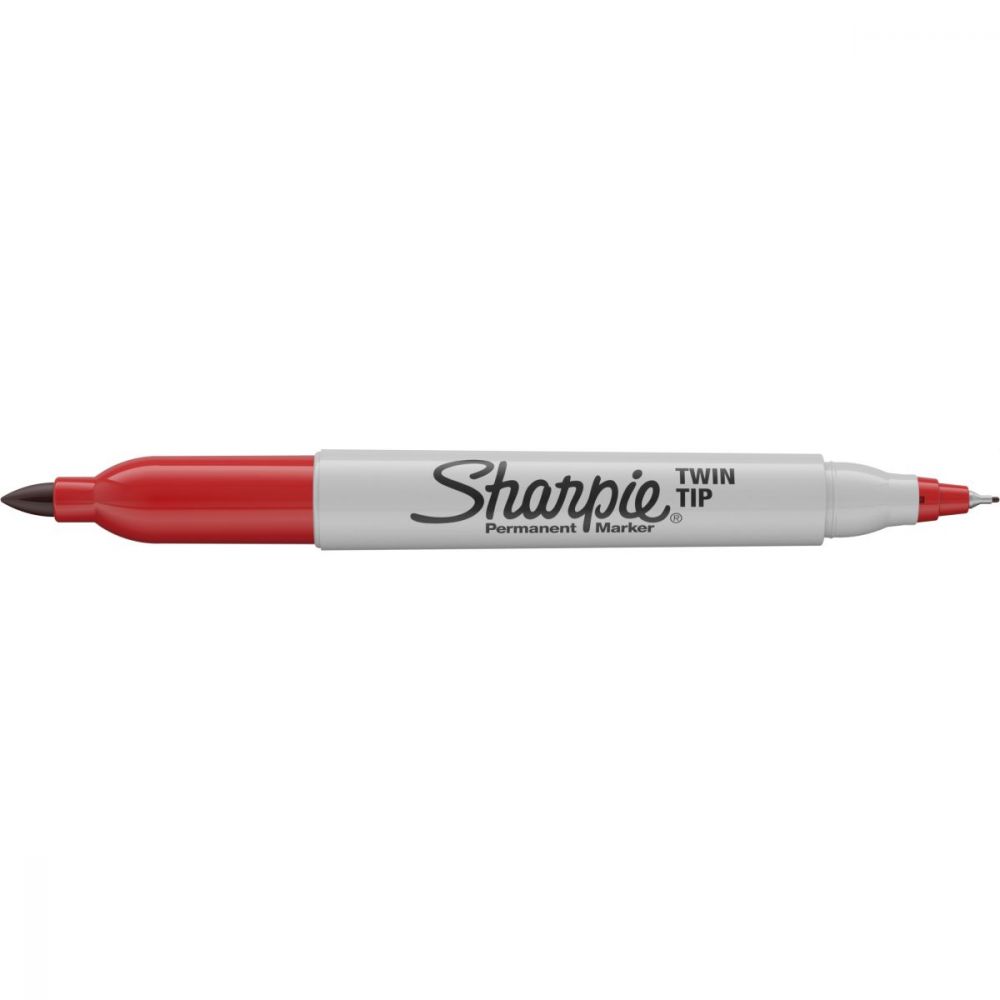 [VKS-09020033] Marcador Permanente Doble Punta Rojo Caja con 12 Piezas Sharpie