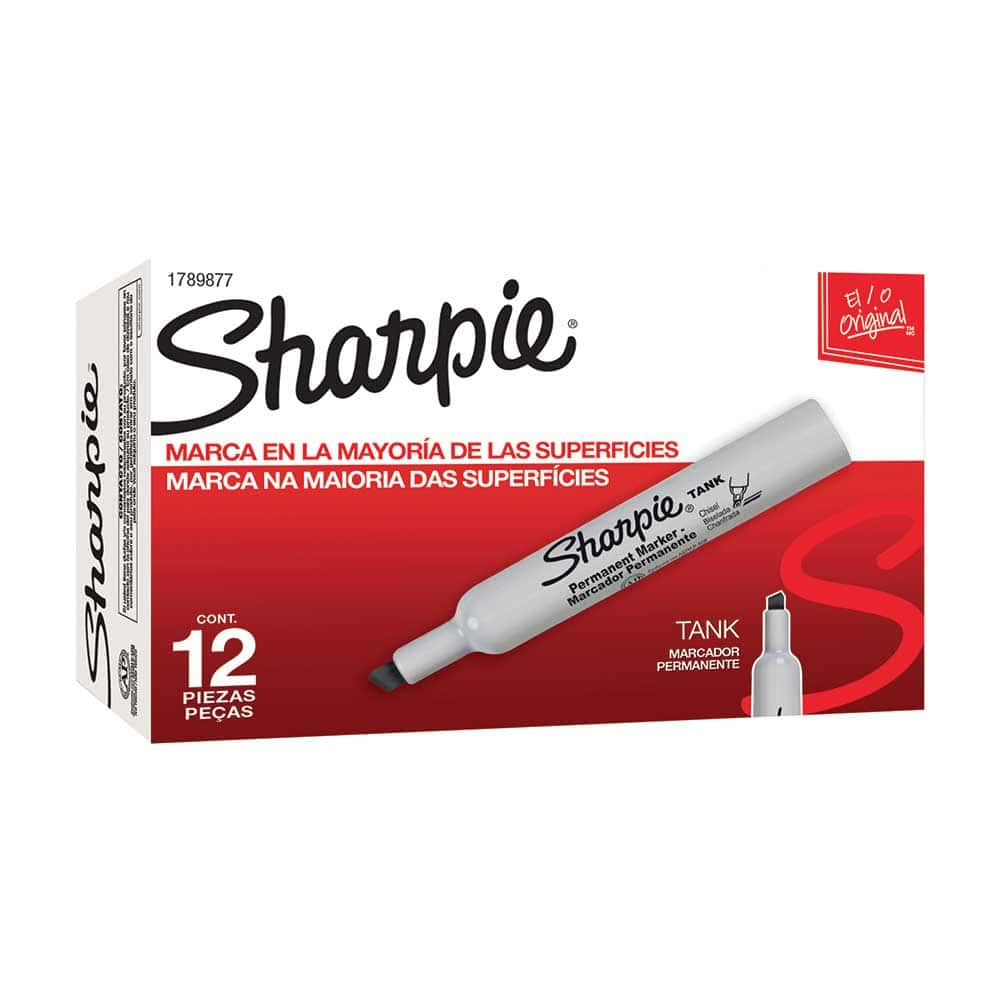 [VKS-09020269] Marcador Permanente Grueso Negro Caja con 12 Piezas Sharpie